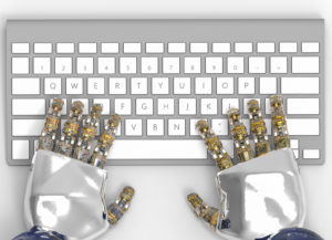 AI robot typing