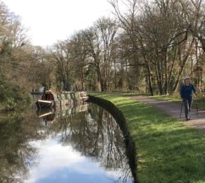 walking along tow path