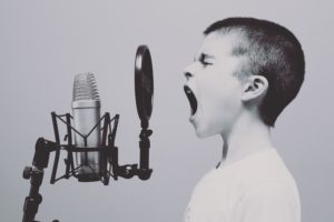 child and microphone
