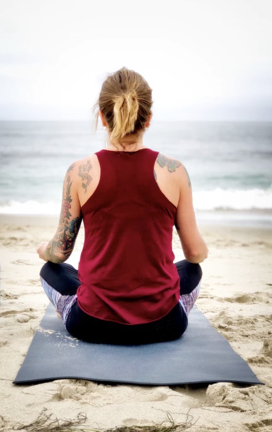 yoga on beach