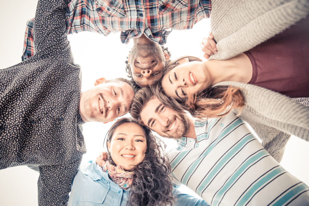 group of people in a circle