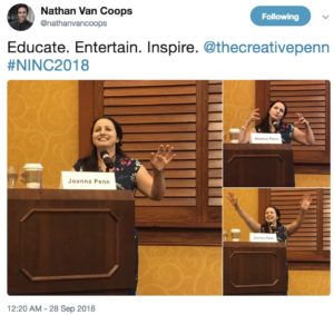 Joanna Penn speaking NINC2018