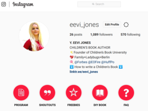 Instagram profile example