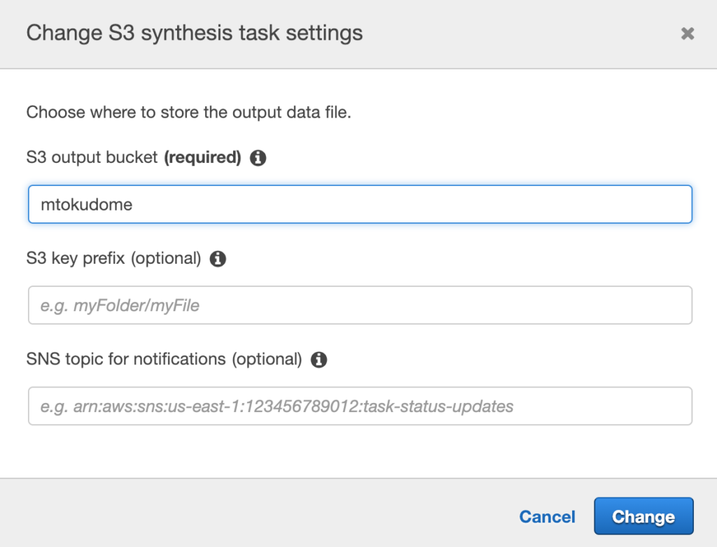 S3 synthesis task settings