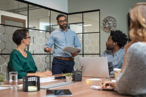 business meeting pitching