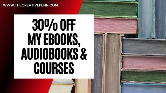 30 percent off my ebooks, audiobooks and courses