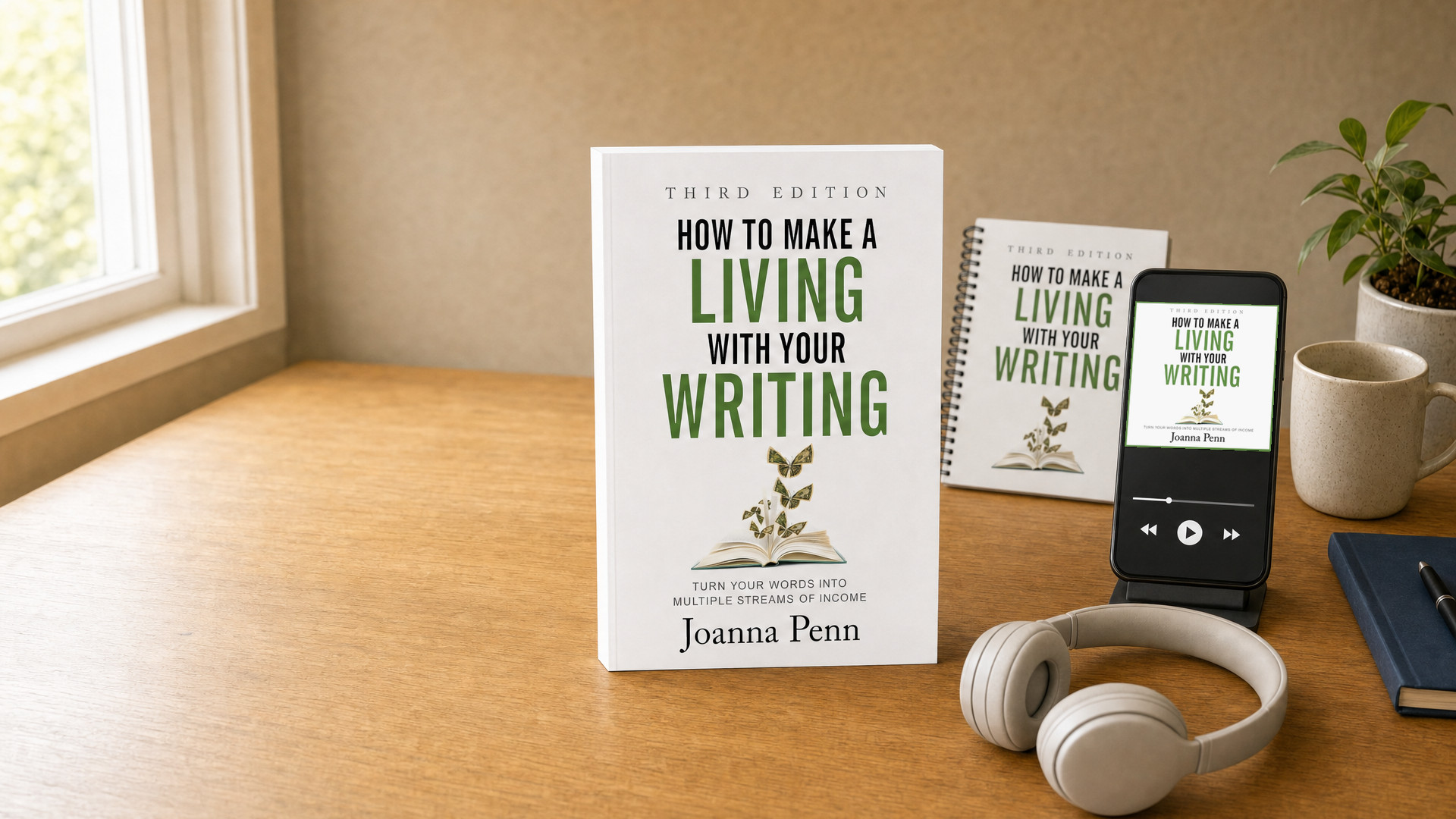 How to Make a Living with Your Writing by Joanna Penn: paperback, workbook and audiobook